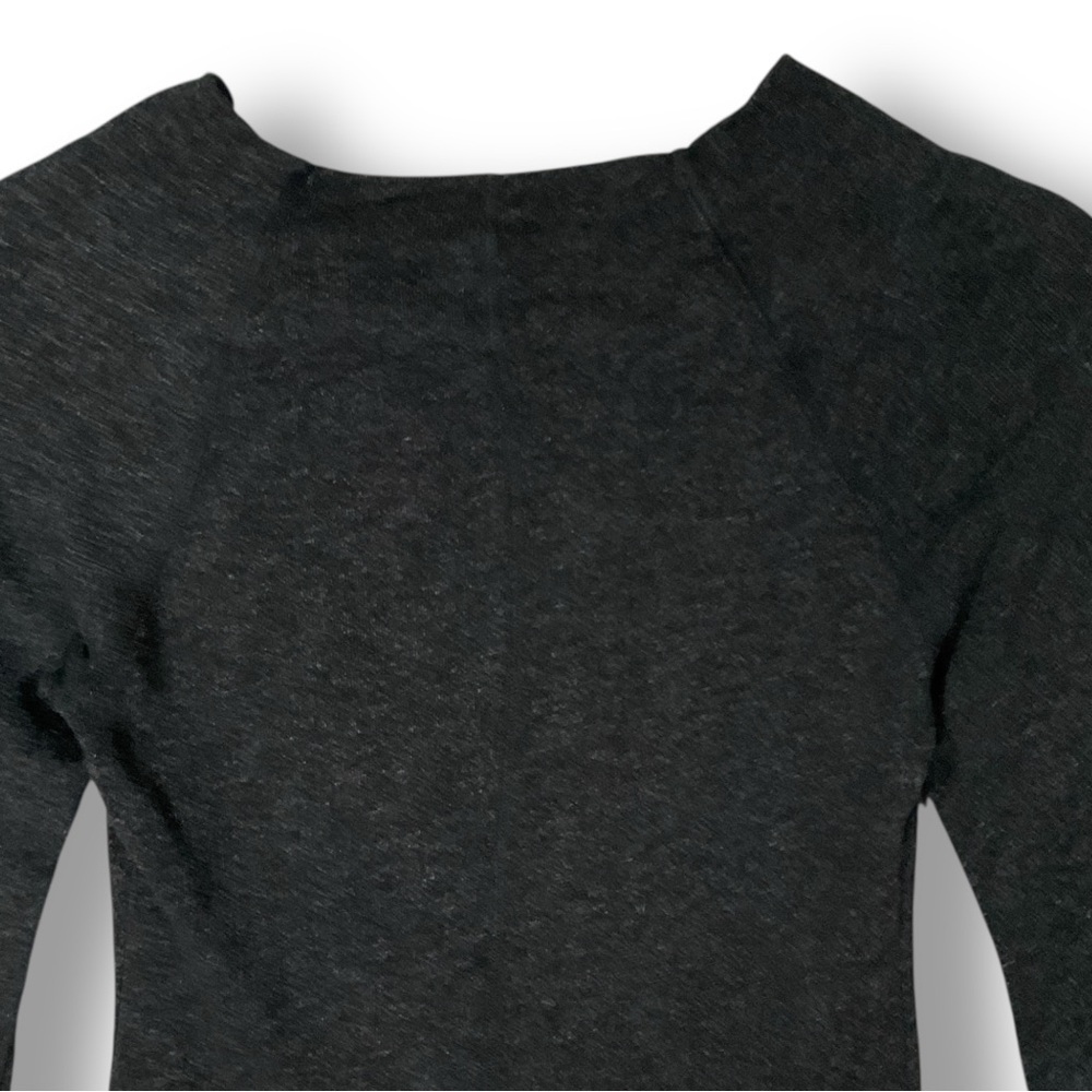 James Perse Knit Sweater Dress Sz S Wide Neck Bodycon Minimalist Gray - Picture 7 of 12